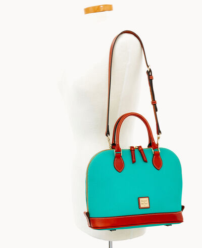 Pebble Grain Zip Zip Satchel