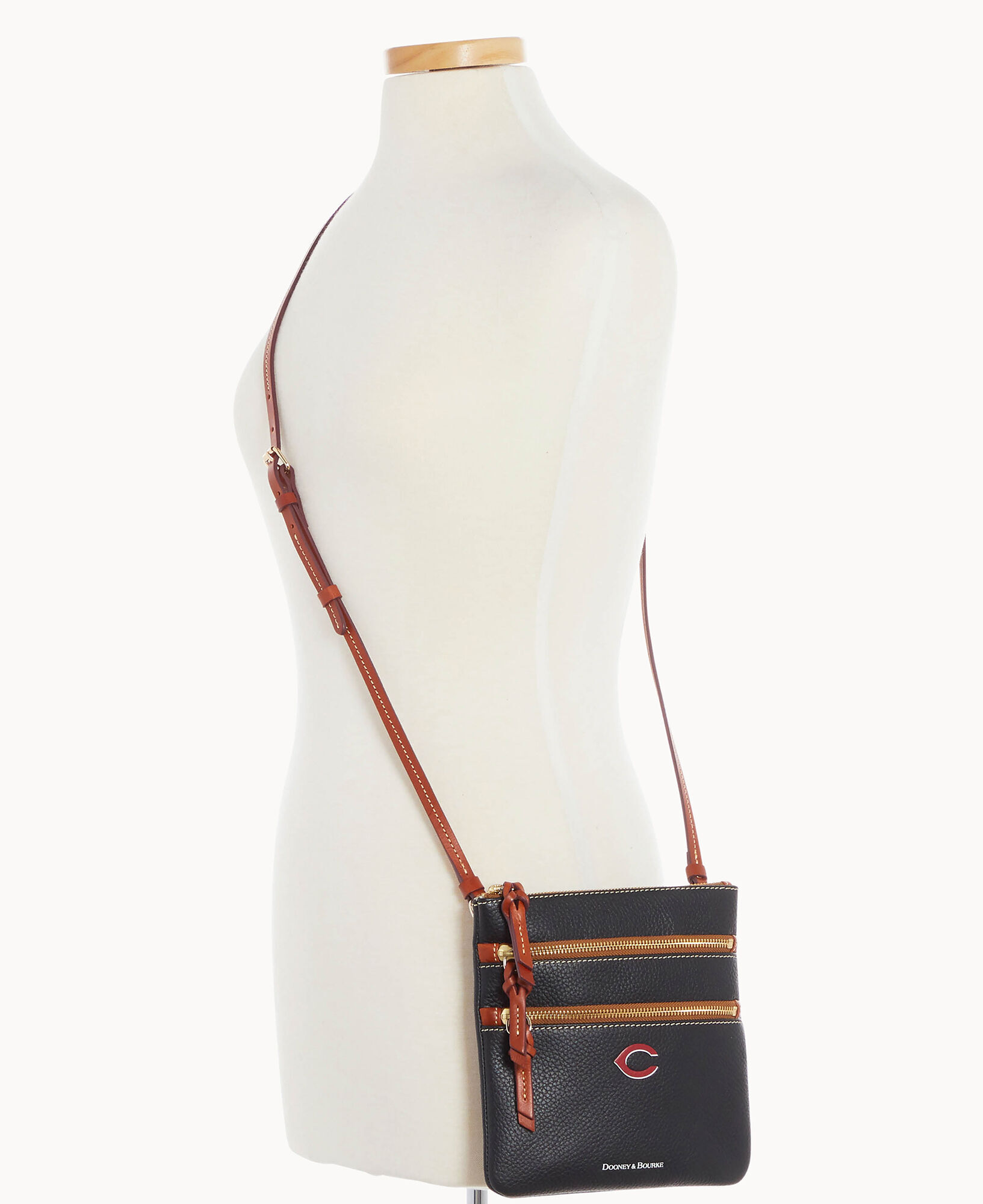 Dooney Bourke MLB Reds North South Triple Zip Crossbody