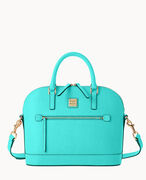 Saffiano Domed Zip Satchel