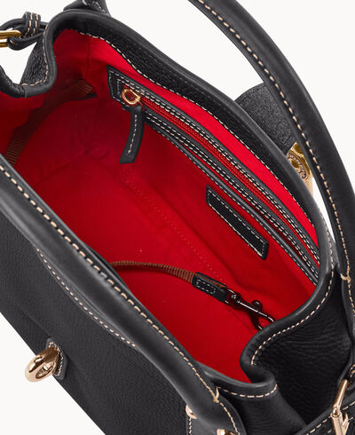 Pebble Grain Small Logo Lock Satchel