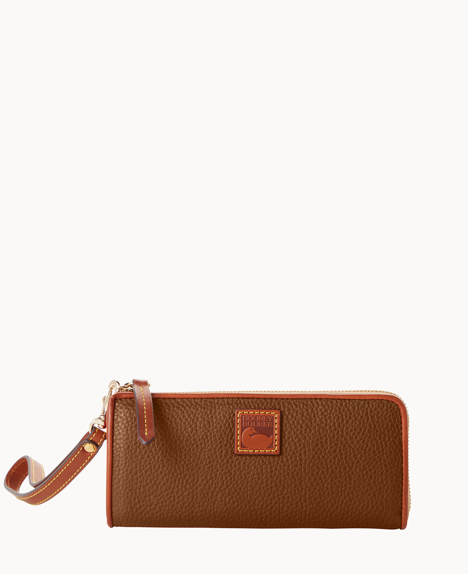 Pebble Grain Zip Clutch Wristlet