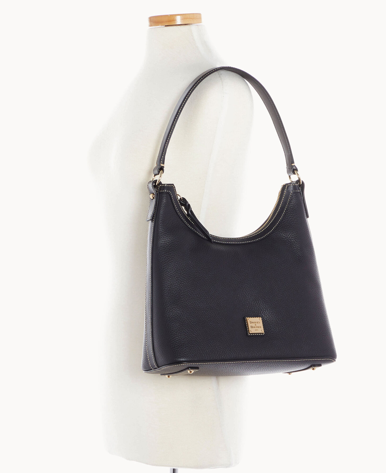 Dooney bourke hotsell black leather handbag