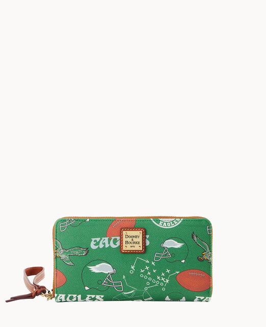 NFL Eagles Large Zip Around Wristlet