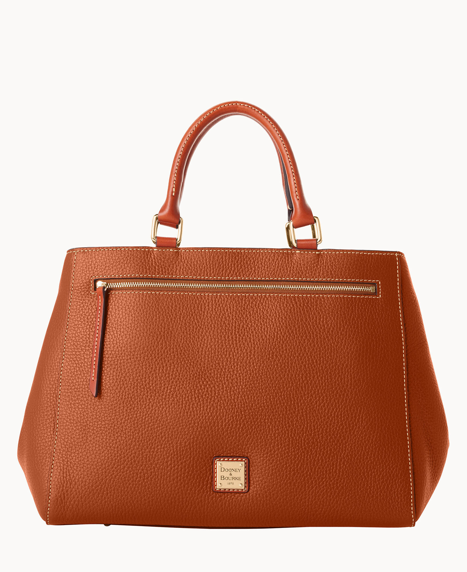 Dooney & bourke pebble leather zip top satchel store