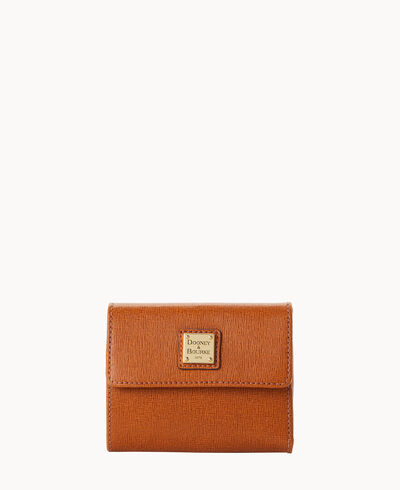 Saffiano Small Flap Credit Card Wallet