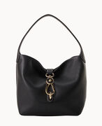 Lucca Leather Logo Lock Hobo