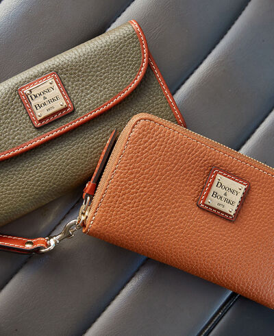 Pebble Grain Zip Around Phone Wristlet