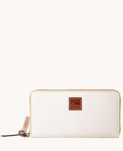 Pebble Grain Large Zip Around Wristlet