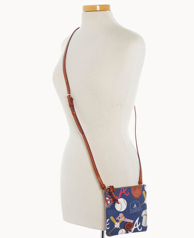 MLB Braves Small North South Top Zip Crossbody
