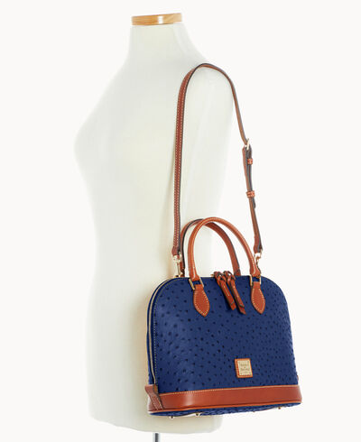 Ostrich Zip Zip Satchel