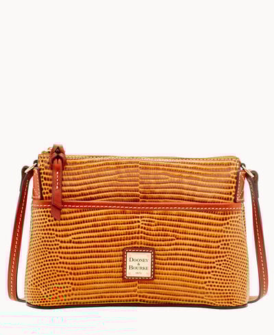 Embossed Lizard Ginger Crossbody
