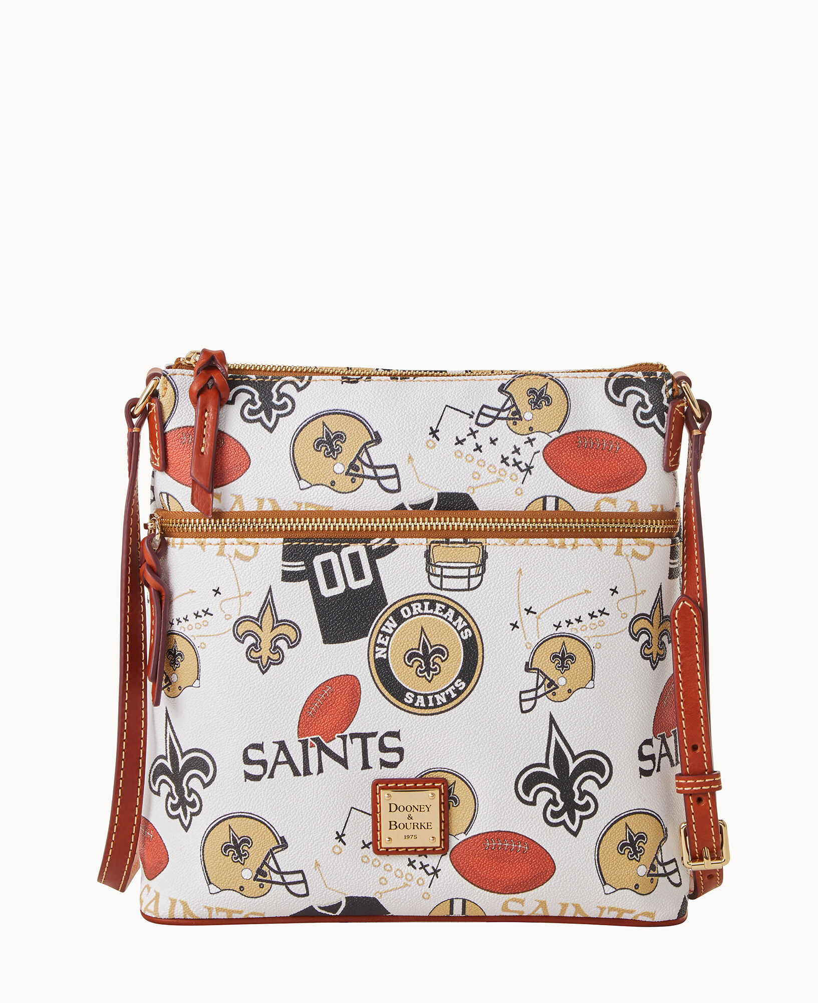 Women's Dooney & Bourke New Orleans Saints Triple-Zip Crossbody Bag