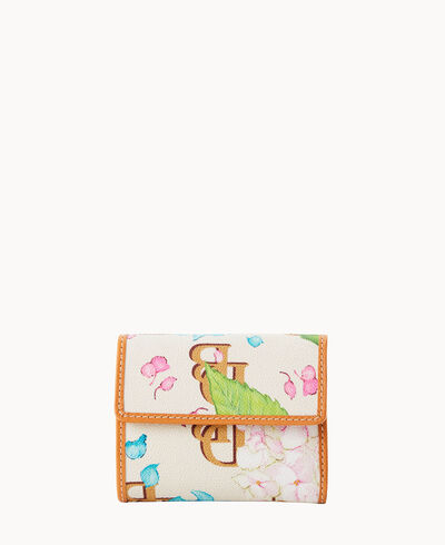 Dooney & Bourke Hydrangea Monogram Small Flap Wallet