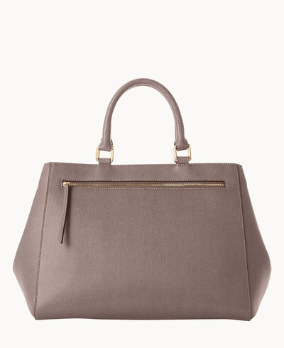 Saffiano Zip Satchel