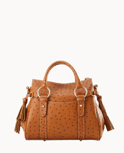 Ostrich Satchel With Pocket