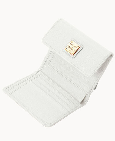 Saffiano Small Flap Credit Card Wallet