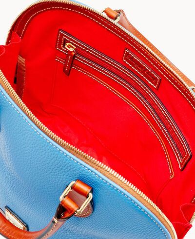 Pebble Grain Zip Zip Satchel