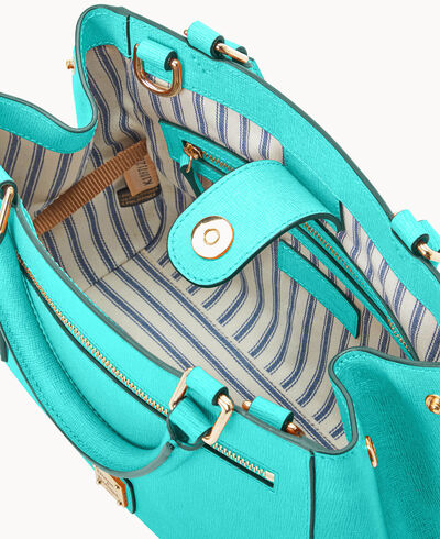 Saffiano Small Zip Satchel