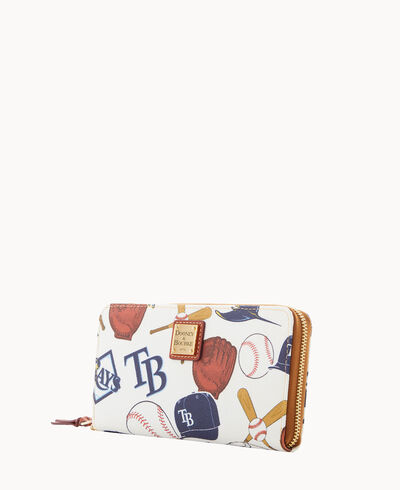 MLB Rays Large Zip Around Wristlet