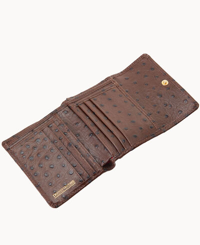 Ostrich Small Flap Credit Card Wallet