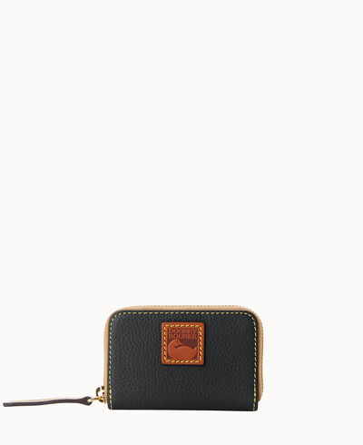 Pebble Grain Zip Around Credit Card Case