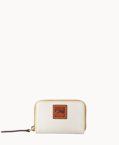 Pebble Grain Zip Around Credit Card Case