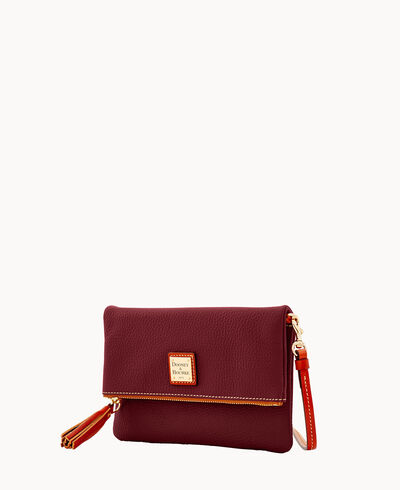 Pebble Grain Foldover Zip Crossbody