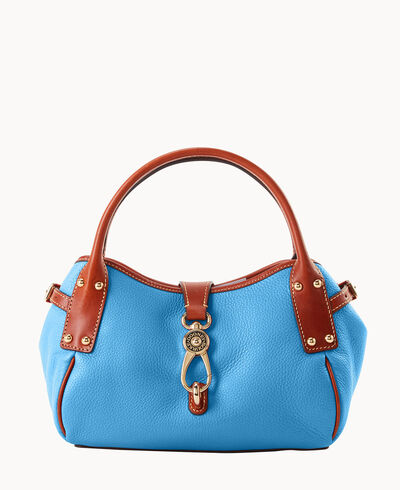 Pebble Grain Small Logo Lock Satchel