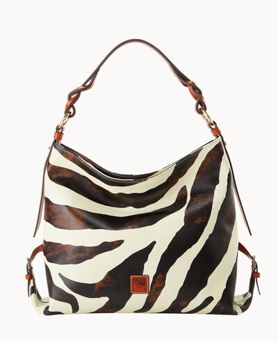 Zebra Leather Medium Sac With Twisted Strap