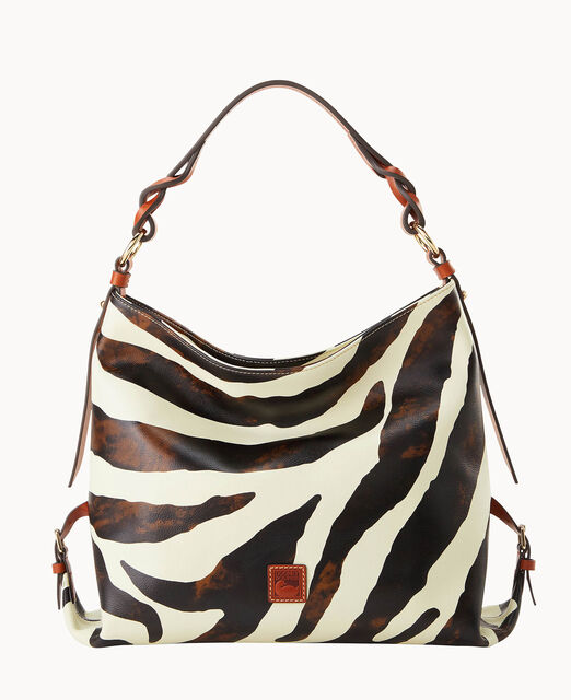 Zebra Leather Medium Sac With Twisted Strap