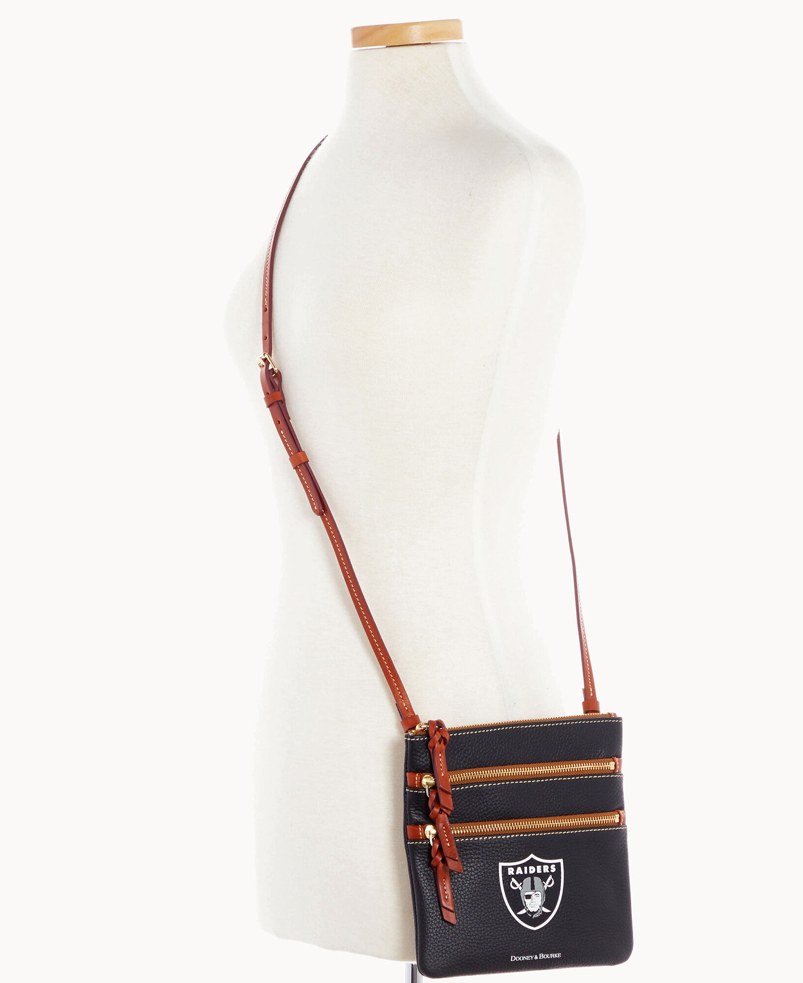 Dooney Bourke NFL Raiders Triple Zip Crossbody