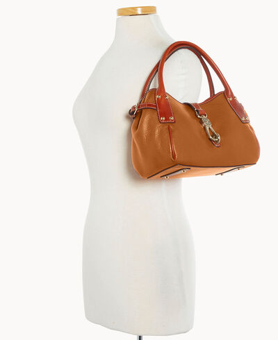 Pebble Grain Small Logo Lock Satchel