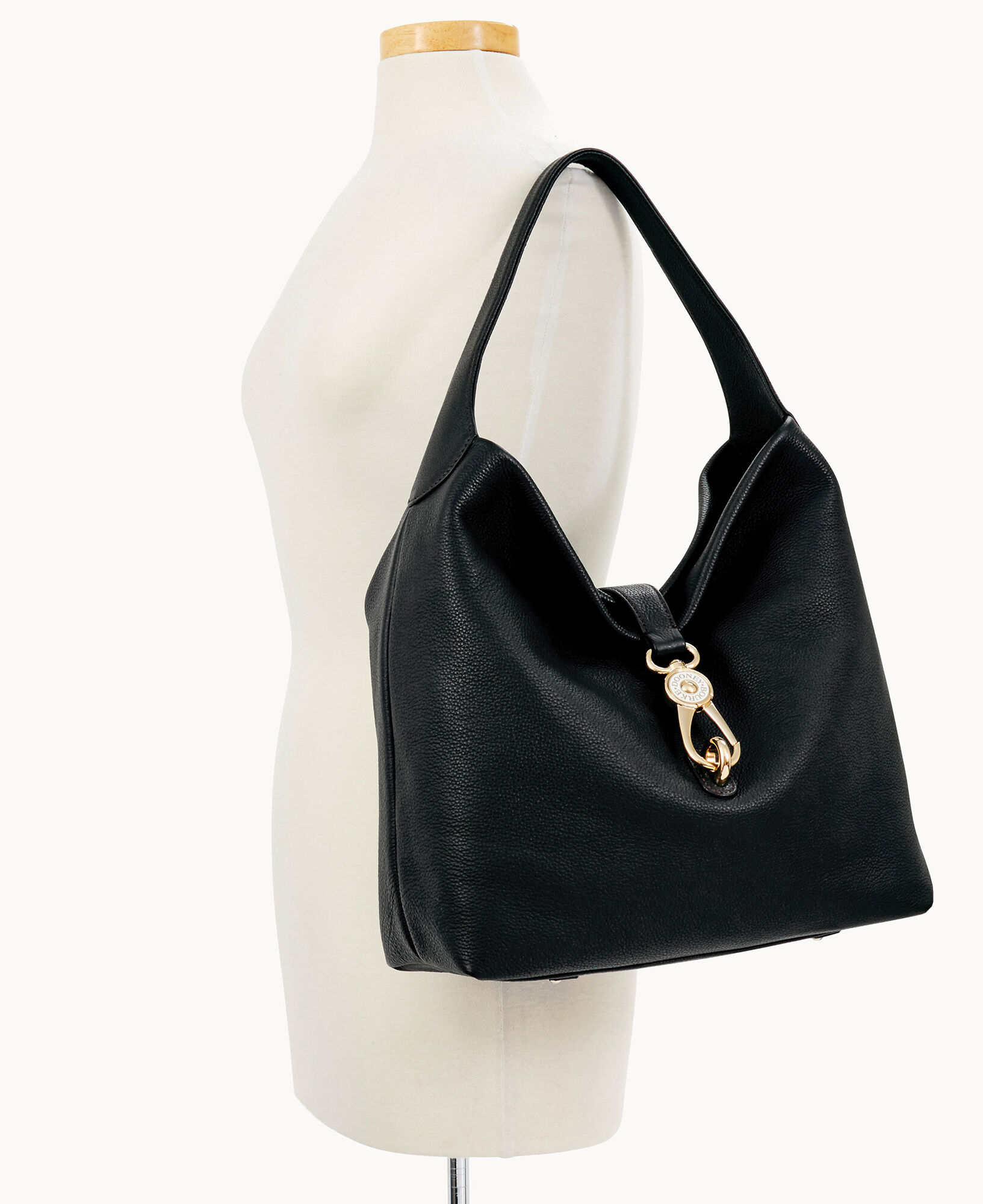 Dooney & bourke belvedere hot sale leather small logo lock satchel