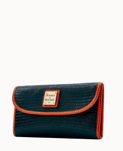 Embossed Lizard Continental Clutch