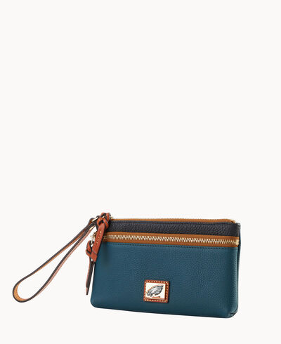 NFL Eagles Double Zip Wristlet