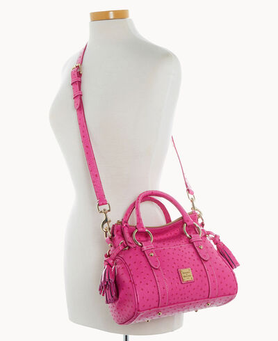 Ostrich Satchel With Pocket
