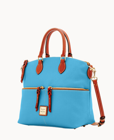 Pebble Grain Double Pocket Satchel