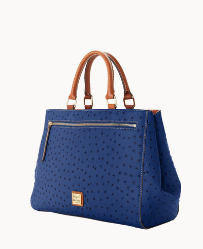 Ostrich Zip Satchel