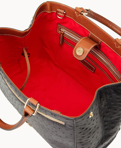 Ostrich Zip Satchel