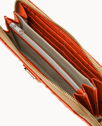 Ostrich Large Zip Around Wristlet