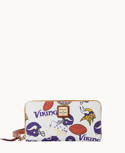 NFL Vikings Large Zip Around Wristlet