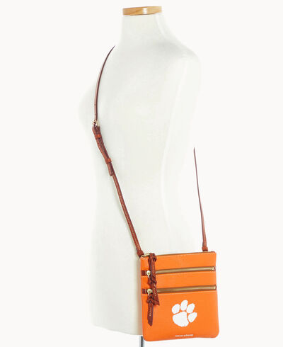 Collegiate Clemson University Triple Zip Crossbody