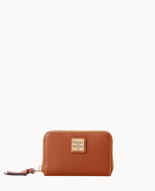 Pebble Grain Large Zip Around Credit Card Case