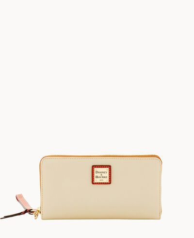 Pebble Grain Large Zip Around Wristlet
