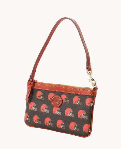 NFL Browns Large Slim Wristlet