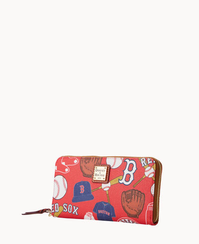 MLB Red Sox Large Zip Around Wristlet