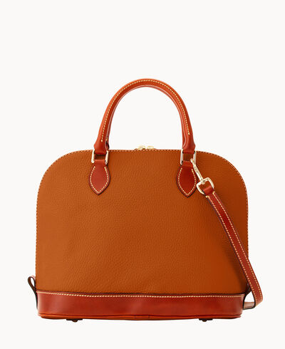 Pebble Grain Zip Zip Satchel