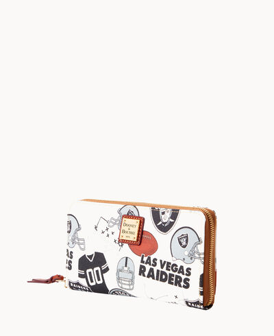 NFL Raiders Large Zip Around Wristlet