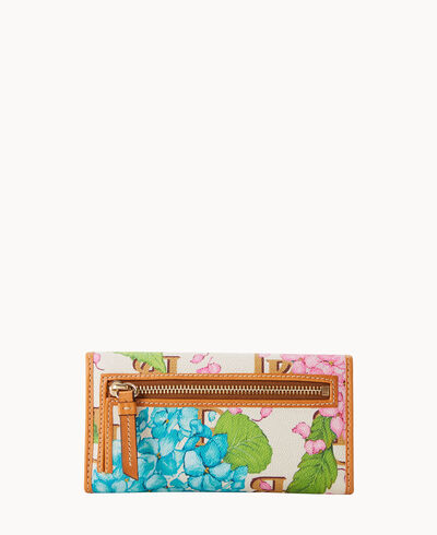 Hydrangea Monogram Continental Clutch