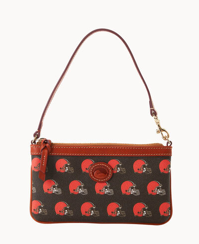 NFL Browns Large Slim Wristlet